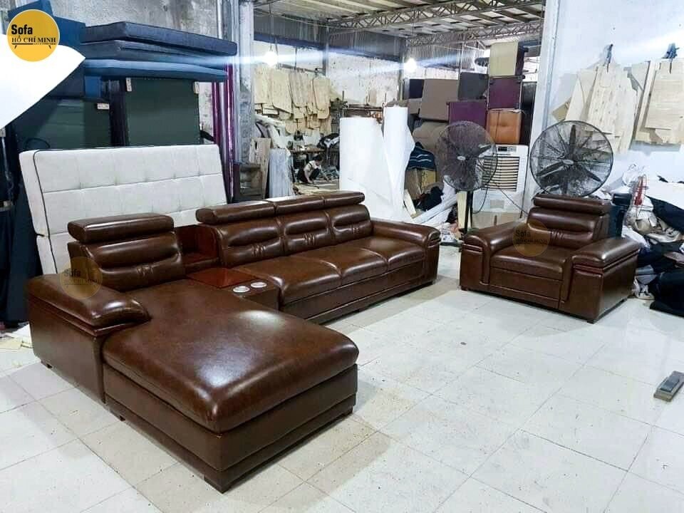 Sofa góc L bọc da chống trầy