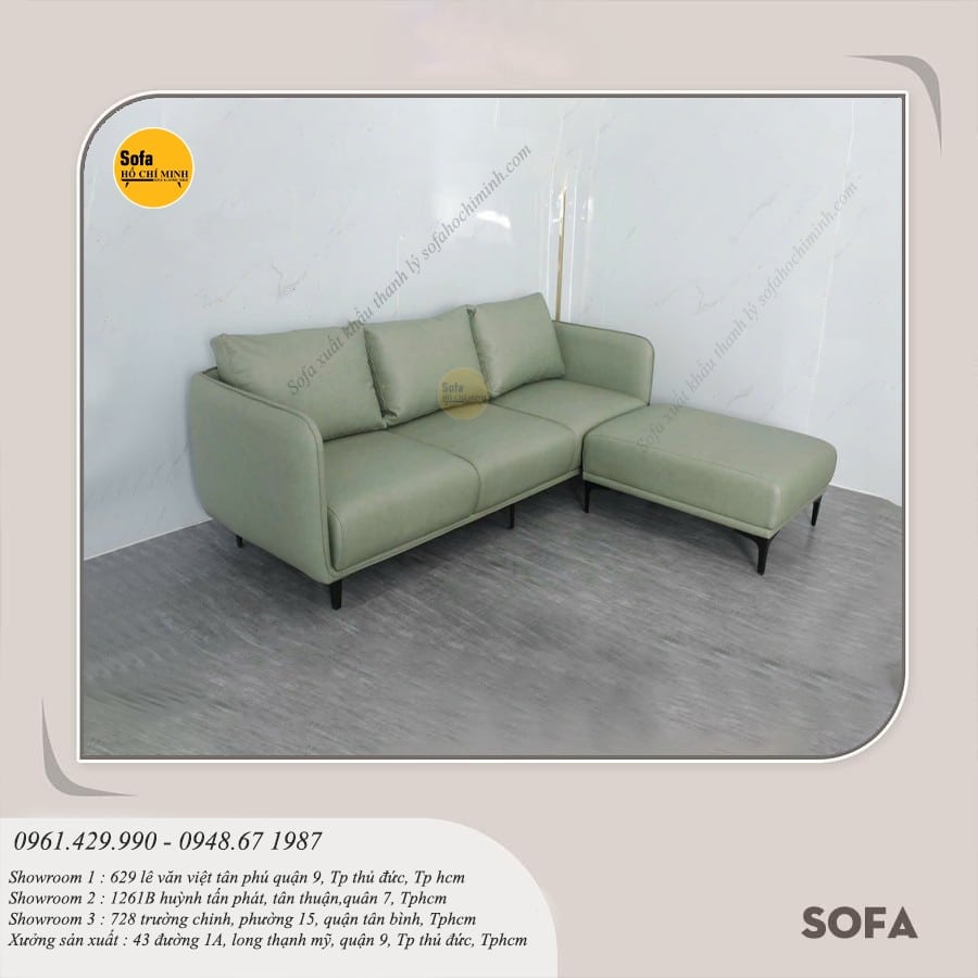 sofa băng màu xanh nhạt