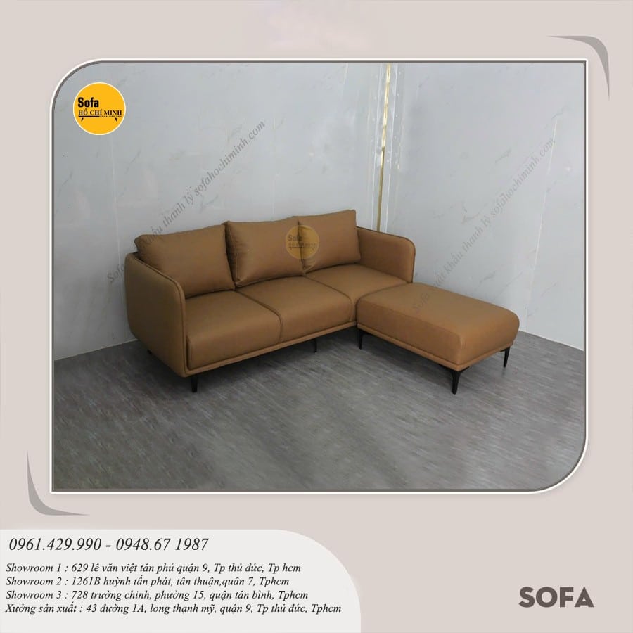sofa băng màu nâu thông dụng thường dùng