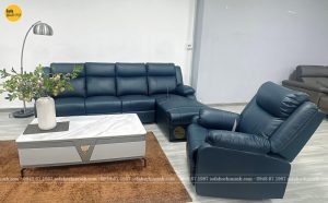Sofa góc chỉnh điện da bò T90