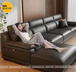 Ghế Sofa Góc L Chất Liệu Da Chống trầy Xước, Chống mèo cào H01