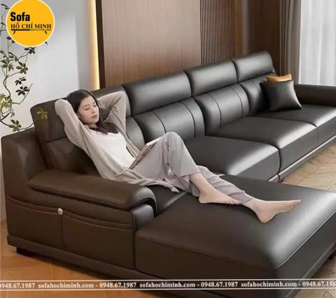 Ghế Sofa Góc L Chất Liệu Da Chống trầy Xước, Chống mèo cào H01